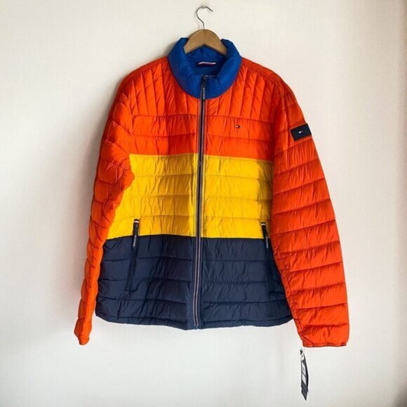 Tommy Hilfiger Packable Nylon Lightweight Colourful Puffer Jacket XXL - Picture 1 of 10